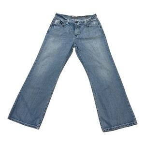 BKE Tyler Jeans Men Size 34S (33x30) Blue Denim Light Wash Embroidered